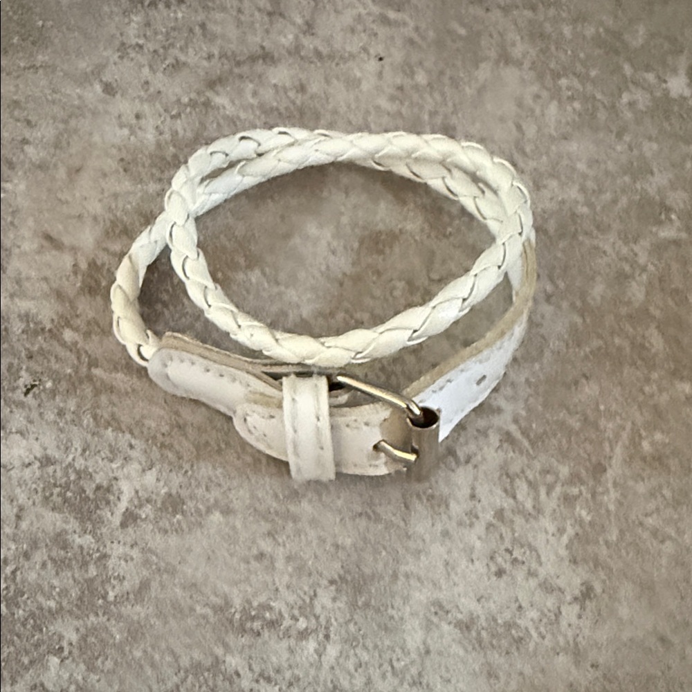 Leather White Braided Wrap Bracelet